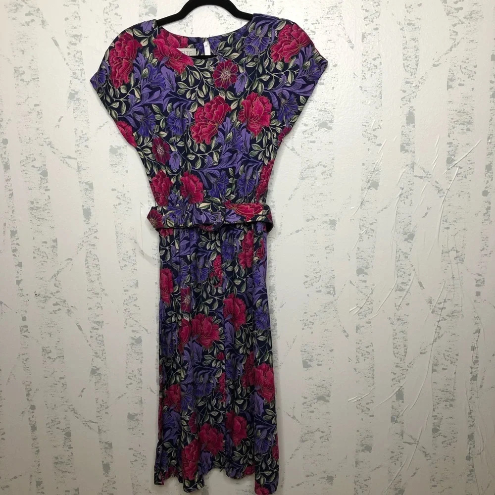 Vintage floral button up dress